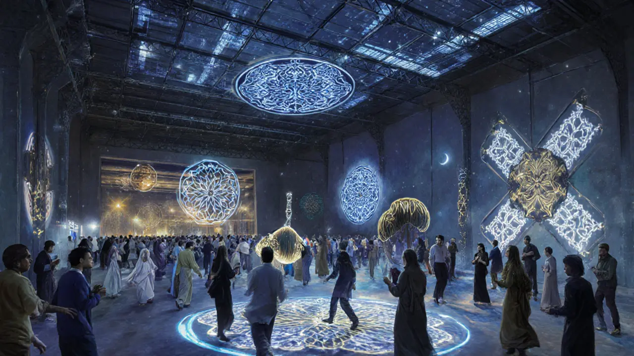 Immersive sound and light event at Alserkal Avenue with cultural and electronic fusion.